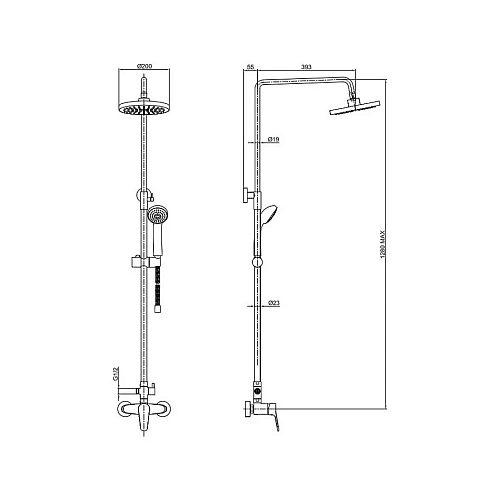 Душевая система Bravat Eco F9111147C-A-RUS Душевая система Bravat Eco F9111147C-A-RUS