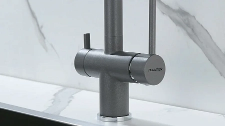 Смеситель для кухни Paulmark SERPENTINE серый металлик Se213222-GRM Смеситель для кухни Paulmark SERPENTINE серый металлик Se213222-GRM