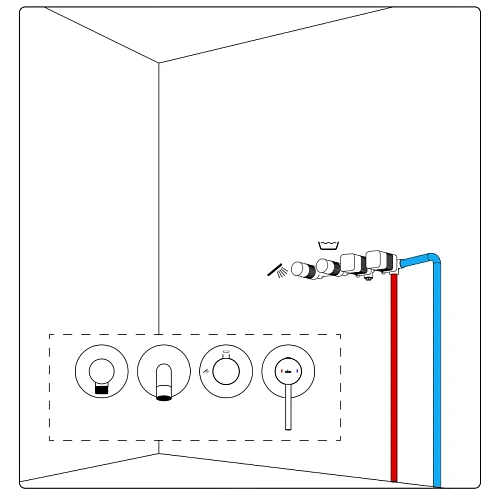 Смеситель для ванны Timo Saona 2314/19YSM встроенный, розовое золото Смеситель для ванны Timo Saona 2314/19YSM встроенный, розовое золото
