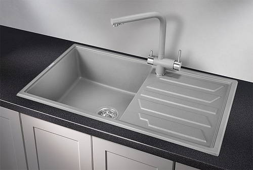 Кухонная мойка Granula 8601, АЛЮМИНИУМ, кварц 860х500 Кухонная мойка Granula 8601, АЛЮМИНИУМ, кварц 860х500