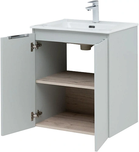 Тумба под раковину Aquanet Алвита New 60 2 дверцы, серый 00277524 Тумба под раковину Aquanet Алвита New 60 2 дверцы, серый 00277524