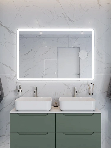 Зеркало BelBagno SPC-MAR-1200-800-LED-TCH-LNZ с подсветкой и встроенной линзой 3-х кратного увеличения Зеркало BelBagno SPC-MAR-1200-800-LED-TCH-LNZ с подсветкой и встроенной линзой 3-х кратного увеличения