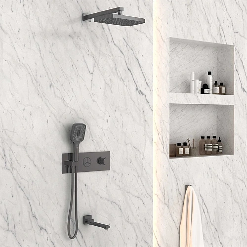 Душевая система Vincea VSFW-432T1GM встраиваемая, термостатический, 3 режима, вороненая сталь Душевая система Vincea VSFW-432T1GM встраиваемая, термостатический, 3 режима, вороненая сталь