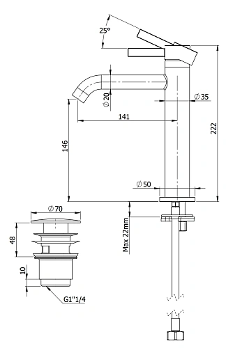 Смеситель для раковины Remer Metrica MC10ACC Смеситель для раковины Remer Metrica MC10ACC