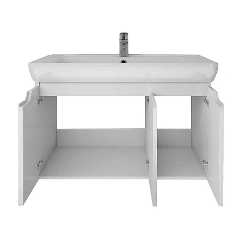 Тумба под раковину DREJA Q (D), 80 см, подвесная, 3 дверцы, белый глянец 99.1003 Тумба под раковину DREJA Q (D), 80 см, подвесная, 3 дверцы, белый глянец 99.1003