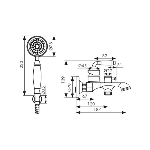 Смеситель для ванны Kaiser Vincent хром 31522 Смеситель для ванны Kaiser Vincent хром 31522