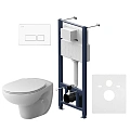 Комплект унитаза AM.PM Sense IS47001.741700 с инсталляцией, сиденьем микролифт и клавишей смыва Комплект унитаза AM.PM Sense IS47001.741700 с инсталляцией, сиденьем микролифт и клавишей смыва