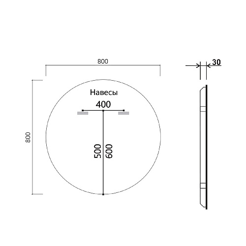 Зеркало Vincea LED VLM-3DE800B-2 800x800 c сенсорным выключателем и диммером, антизапотевание Зеркало Vincea LED VLM-3DE800B-2 800x800 c сенсорным выключателем и диммером, антизапотевание