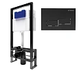Инсталляция для унитаза BETTOSERB SAVA FREE STANDING SFS40006481 с клавишей смыва BRICKS матовый черный