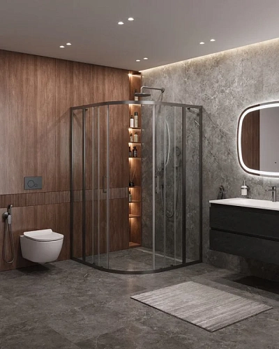 Душевой уголок CEZARES MOLVENO-R-22-100+20-C-GM-IV цвет профиля оружейная сталь стекло прозрачное 1200x1200 мм Душевой уголок CEZARES MOLVENO-R-22-100+20-C-GM-IV цвет профиля оружейная сталь стекло прозрачное 1200x1200 мм