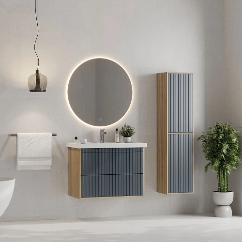 Тумба под раковину Onika Дайлер 80 см 108062 подвесная графит/дуб сонома (для Фостер 80) Тумба под раковину Onika Дайлер 80 см 108062 подвесная графит/дуб сонома (для Фостер 80)