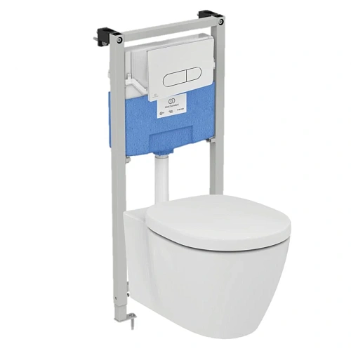 Комплект 4 в 1 Ideal Standard P211601 с подвесным унитазом CONNECT AquaBlade E047901, сидением E7127 Комплект 4 в 1 Ideal Standard P211601 с подвесным унитазом CONNECT AquaBlade E047901, сидением E7127