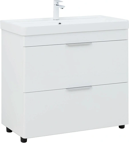 Тумба под раковину Aquanet Ирис New 90 напольная, белый глянец 00336309 напольная Тумба под раковину Aquanet Ирис New 90 напольная, белый глянец 00336309 напольная