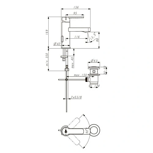 Смеситель для раковины Ideal Standard Smart B0459AA Смеситель для раковины Ideal Standard Smart B0459AA