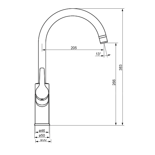 Смеситель для кухни Damixa Eclipse 310721400 с каналом для питьевой воды, никель Смеситель для кухни Damixa Eclipse 310721400 с каналом для питьевой воды, никель