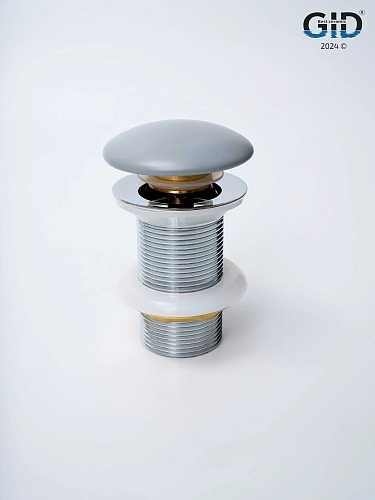 Донный клапан Gid без перелива Gmh100 74401K серый матовый 7x7x10 Донный клапан Gid без перелива Gmh100 74401K серый матовый 7x7x10