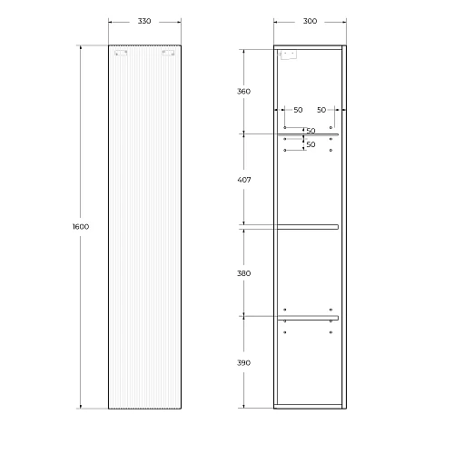 Шкаф-пенал BelBagno UNO-1600-1A-SC-BO 330x300x1600мм, Bianco Opaco Шкаф-пенал BelBagno UNO-1600-1A-SC-BO 330x300x1600мм, Bianco Opaco