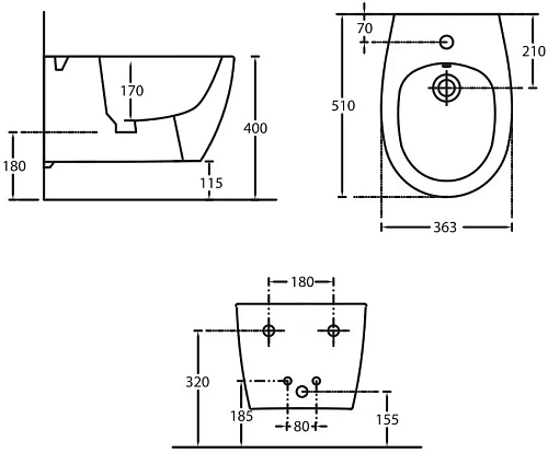 Биде подвесное Allen Brau Fantasy 4.11006.AN Биде подвесное Allen Brau Fantasy 4.11006.AN