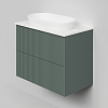 Тумба под раковину La Fenice TERRA TWIN Grigio 80 NFNC-01-TER-G-80-2-3-GG серо-зеленая матовая с белой столешницей