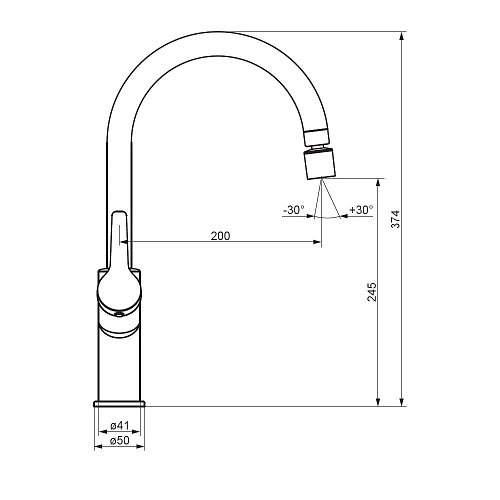 Смеситель для кухни Damixa Eclipse 310722300 черный Смеситель для кухни Damixa Eclipse 310722300 черный
