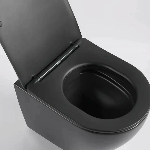 Унитаз подвесной Ceruttispa TICINO Aria MB CT8918 безободковый черный матовый, сиденье микролифт Унитаз подвесной Ceruttispa TICINO Aria MB CT8918 безободковый черный матовый, сиденье микролифт
