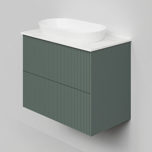 Тумба под раковину La Fenice TERRA TWIN Grigio 80 NFNC-01-TER-G-80-2-3-GG серо-зеленая матовая с белой столешницей Тумба под раковину La Fenice TERRA TWIN Grigio 80 NFNC-01-TER-G-80-2-3-GG серо-зеленая матовая с белой столешницей