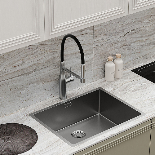Смеситель для кухни Sancos Pride SC4011BNG с гибким изливом, нержавеющая сталь Смеситель для кухни Sancos Pride SC4011BNG с гибким изливом, нержавеющая сталь