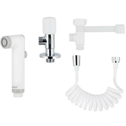 Гигиеническая лейка Kaiser с клапаном, шланг ПВХ пружина до 2м белый SH-352 Гигиеническая лейка Kaiser с клапаном, шланг ПВХ пружина до 2м белый SH-352