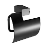 Держатель туалетной бумаги Lemark SMOOTH LINE с крышкой, чёрный матовый 9722011