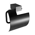Держатель туалетной бумаги Lemark SMOOTH LINE с крышкой, чёрный матовый 9722011 Держатель туалетной бумаги Lemark SMOOTH LINE с крышкой, чёрный матовый 9722011