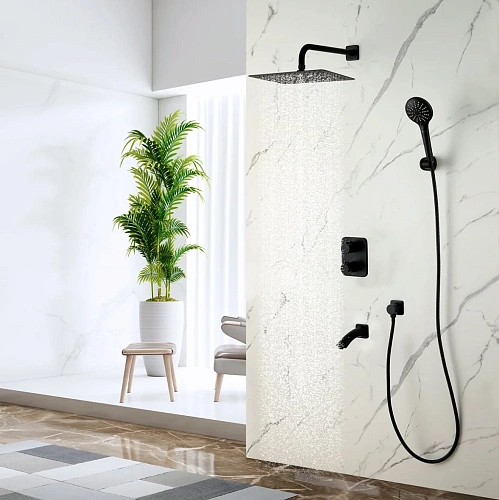 Душевая система Lemark Bronx LM3742BL термостатическая, встраиваемая, черный Душевая система Lemark Bronx LM3742BL термостатическая, встраиваемая, черный