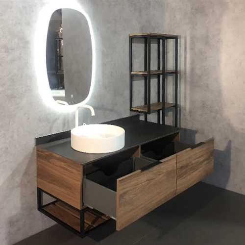 Тумба с раковиной Comforty Порто-120-1 00-00000828 дуб темно-коричневый с черной столешницей c раковиной Comforty 9110 Тумба с раковиной Comforty Порто-120-1 00-00000828 дуб темно-коричневый с черной столешницей c раковиной Comforty 9110