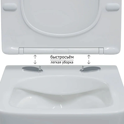 Унитаз подвесной BERGES FLOE S Rimlessсиденье дюропласт Floe S Slim SO, микролифт, быстросъём 082134 Унитаз подвесной BERGES FLOE S Rimlessсиденье дюропласт Floe S Slim SO, микролифт, быстросъём 082134