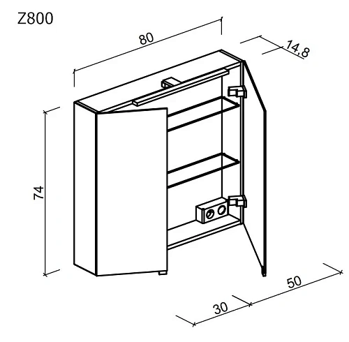 Зеркальный шкаф Sancos Hilton Z800 Зеркальный шкаф Sancos Hilton Z800