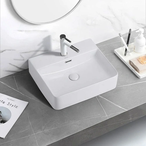 Раковина ABBER Rechteck AC2203 накладная, белая Раковина ABBER Rechteck AC2203 накладная, белая