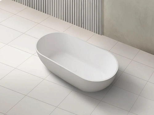 Ванна отдельностоящая ABBER AS9613-1.7 170x75 универсальная, белая матовая, искусственный камень Ванна отдельностоящая ABBER AS9613-1.7 170x75 универсальная, белая матовая, искусственный камень