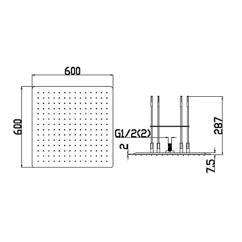 Верхний душ Boheme 428-CR 2-х функциональный из нержавеющей стали Chrome Верхний душ Boheme 428-CR 2-х функциональный из нержавеющей стали Chrome