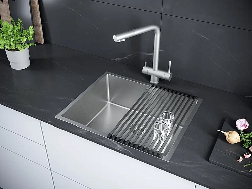 Кухонная мойка Paulmark NEXT 54 UNI, PM215444-BS, брашированная нерж.сталь, 540х440мм 1,2мм Кухонная мойка Paulmark NEXT 54 UNI, PM215444-BS, брашированная нерж.сталь, 540х440мм 1,2мм