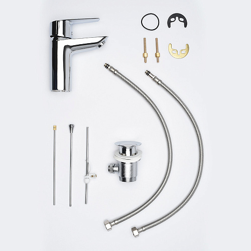 Смеситель для раковины AQUAme Prato AQM P6111 AQUAme с донным клапаном, хром AQMP6111 Смеситель для раковины AQUAme Prato AQM P6111 AQUAme с донным клапаном, хром AQMP6111