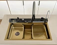 Картинка анонса товара «кухонная мойка ceruttispa gloria ct10355 nano gold золото из нержавеющей стали 750х460х230»