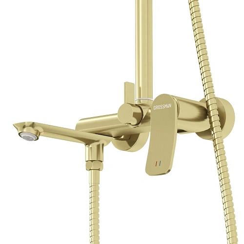 Душевая система GROSSMAN Advans 500.K35.09.320 золото сатиновый Душевая система GROSSMAN Advans 500.K35.09.320 золото сатиновый