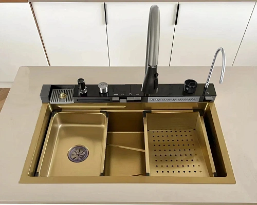 Кухонная мойка Ceruttispa GLORIA CT10355 Nano Gold золото из нержавеющей стали 750х460х230 Кухонная мойка Ceruttispa GLORIA CT10355 Nano Gold золото из нержавеющей стали 750х460х230