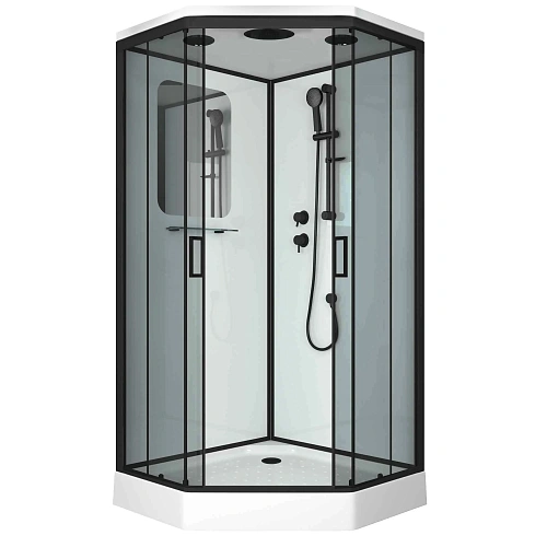 Душевая кабина Niagara Premium NG-6901-01D BLACK (900х900х2200) низкий поддон (16 см) стекло тонированное 69010134DBLACK Душевая кабина Niagara Premium NG-6901-01D BLACK (900х900х2200) низкий поддон (16 см) стекло тонированное 69010134DBLACK