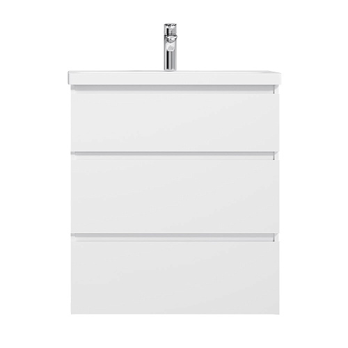 Тумба с раковиной AM.PM Gem S M91-FSX0752-WC0752WG напольная, 75 см, 3 ящика, белый глянец Тумба с раковиной AM.PM Gem S M91-FSX0752-WC0752WG напольная, 75 см, 3 ящика, белый глянец