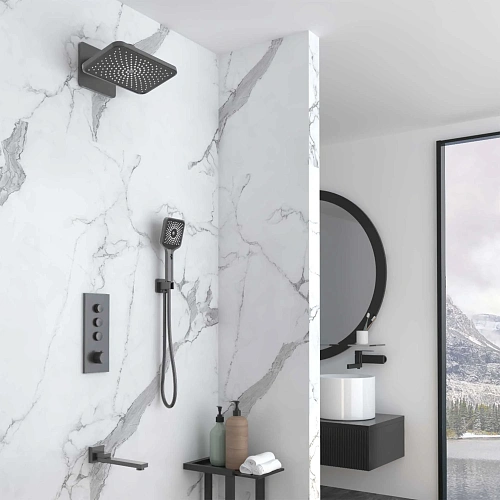 Душевая система Vincea VSFW-433TI4GM встраиваемый, термостат, вороненая сталь Душевая система Vincea VSFW-433TI4GM встраиваемый, термостат, вороненая сталь