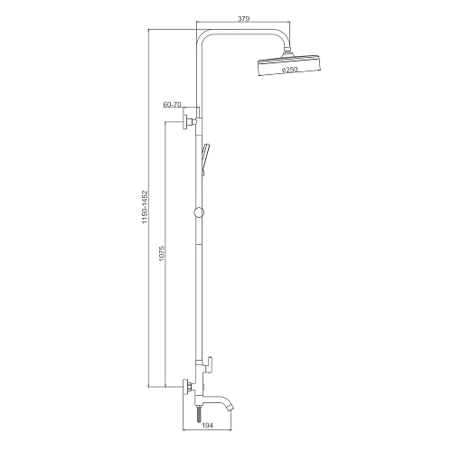 Душевая система Splenka S221.24.06, черный Душевая система Splenka S221.24.06, черный