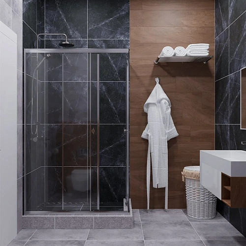 Душевой уголок DIWO Углич 120х80 профиль хром глянец 570965 Душевой уголок DIWO Углич 120х80 профиль хром глянец 570965