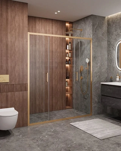 Душевая дверь CEZARES MOLVENO-BF-2-170-C-BORO-IV цвет профиля брашированное золото стекло прозрачное Душевая дверь CEZARES MOLVENO-BF-2-170-C-BORO-IV цвет профиля брашированное золото стекло прозрачное