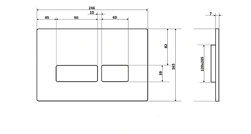 Клавиша смыва Ceruttispa CR02SV серебро, матовая Клавиша смыва Ceruttispa CR02SV серебро, матовая