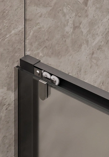 Душевая дверь Timo TD-150/03F-6, раздвижная 1950x1500, профиль черный, стекло матовое 6 мм Душевая дверь Timo TD-150/03F-6, раздвижная 1950x1500, профиль черный, стекло матовое 6 мм